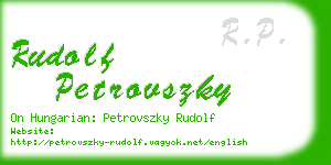 rudolf petrovszky business card